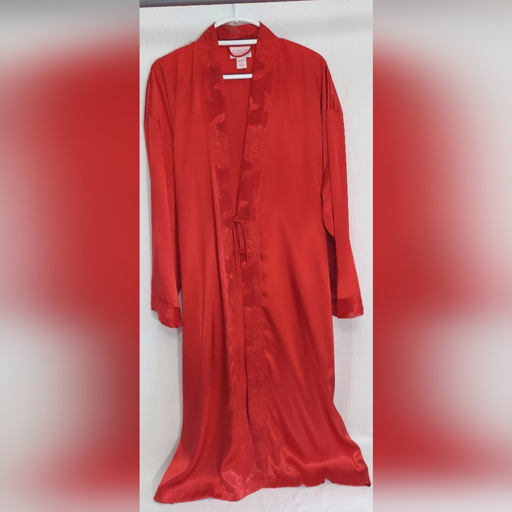 Honors Intimates Red Satin Robe